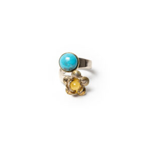 Amber and turquoise stone ring Dubai