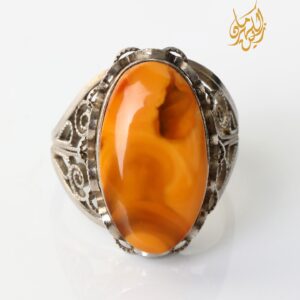 Natural Baltic Amber Ring for Men silver925