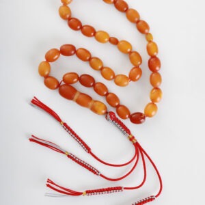 Old German Amber Misbah with Certificate 24g 33 beads olive shape