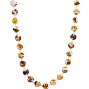 Beads made from amber mosaic balls Dalmatian