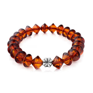 Bracelet Yula made of natural amber cognac color