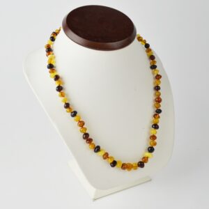 Amber necklace baroque multicolour polished