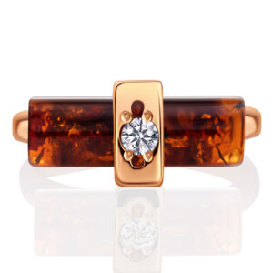 Delicate and stylish ring Scandinavia made of amber 21