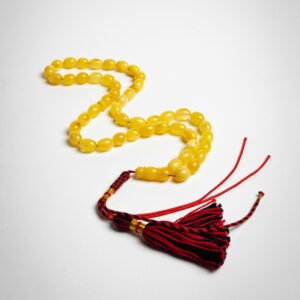 Amber Misbah with 48 beads made of natural golden-Amber 24g , Olive shape