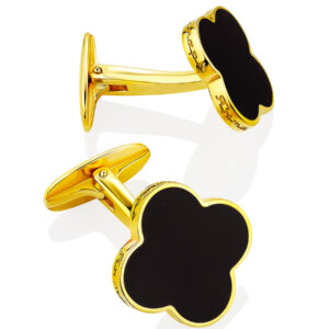 Bright cufflinks Monaco with dark cherry amber