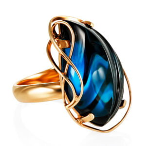 Bright elegant ring made of silver with topaz London Serenade