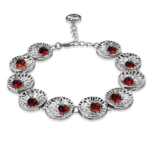 Openwork bracelet with cherry amber inserts Venus