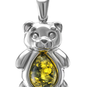 Pendant Cat dog Teddy bear made of natural Baltic amber