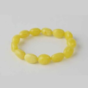 Matt Olive Baltic Amber Bracelet unisex
