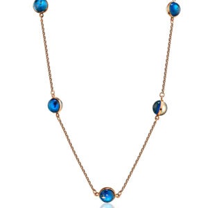 Original chain necklace with blue amber "Sorbonne"