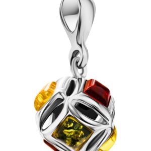 A bright pendant "Vernissage" decorated with amber of different shades