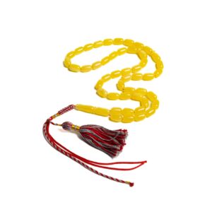 Amber Misbah with 48 beads made of natural golden-Amber 24g , Olive shape