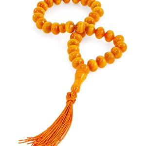 Unusual rosary beads made of aged molded amber of a reddish hue 34gm 33beads origin Kaliningrad