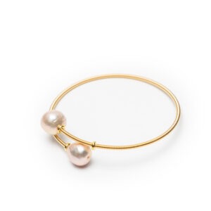Gold plated steel with mother of pearl bracelet