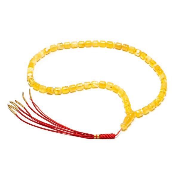 Emirati Heritage Yellow Amber Tasbih – Handcrafted 33 Beads - Image 2
