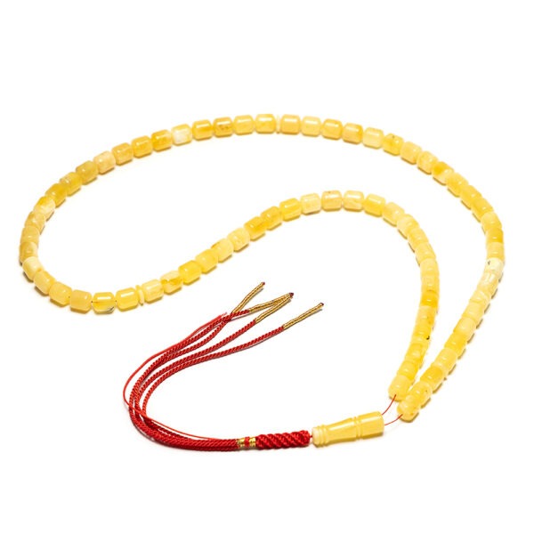 Royal Yellow Amber Misbaha – Traditional 33 Beads Tasbih - Image 2