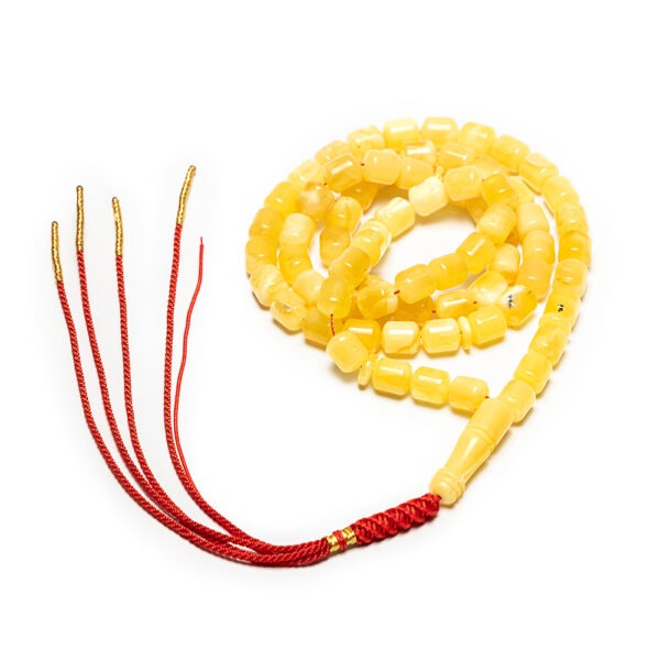 Royal Yellow Amber Misbaha – Traditional 33 Beads Tasbih