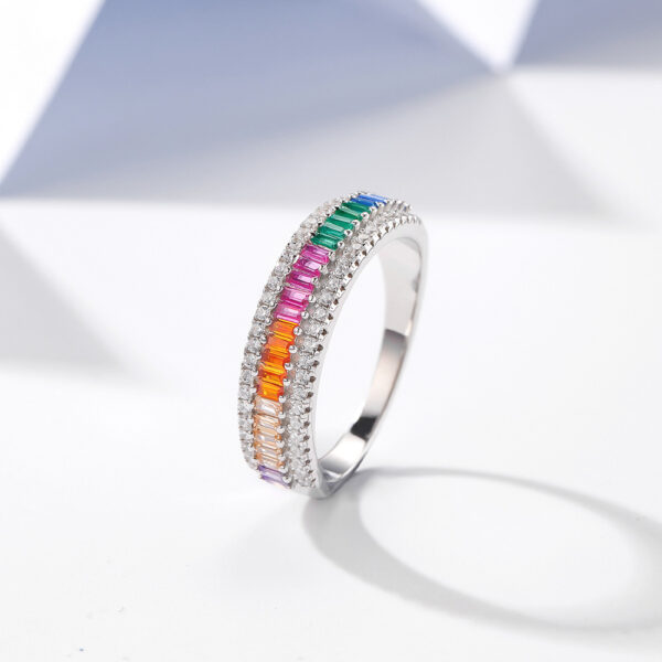 sparkle and clarity colorful zircon ring silver 925 buy in Dubai - Image 2