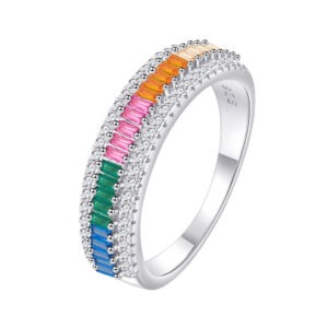 sparkle and clarity colorful zircon ring silver 925 buy in Dubai