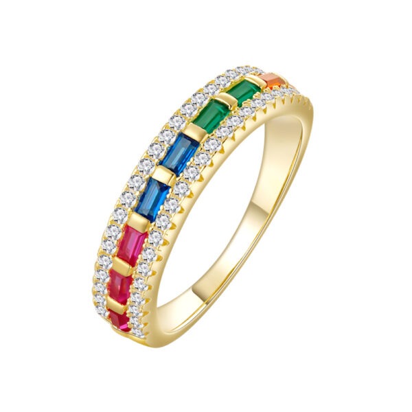 sparkle & clarity colorful zircon ring silver 925 in Dubai
