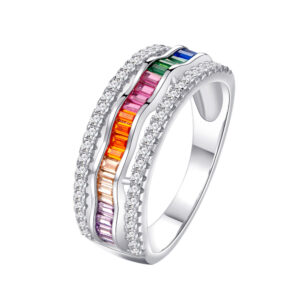 sparkle and clarity colorful zircon ring silver 925 Dubai