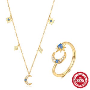 Turquoise s925 Gold Plated Jewelry Set Dubai Grace in Every Detail