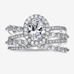 Dubai Stunning zirconia rings silver 925 Rhodium Plated