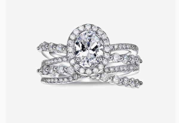 Dubai Stunning zirconia rings silver 925 Rhodium Plated