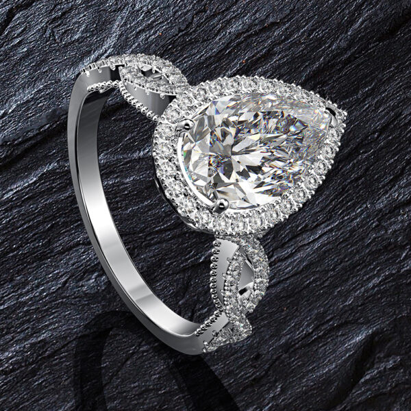 Stunning zirconia rings silver 925 Rhodium Plated Dubai - Image 2