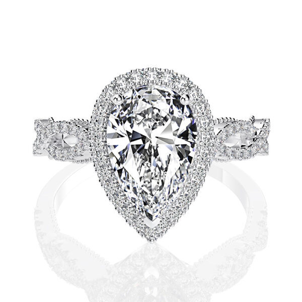 Stunning zirconia rings silver 925 Rhodium Plated Dubai