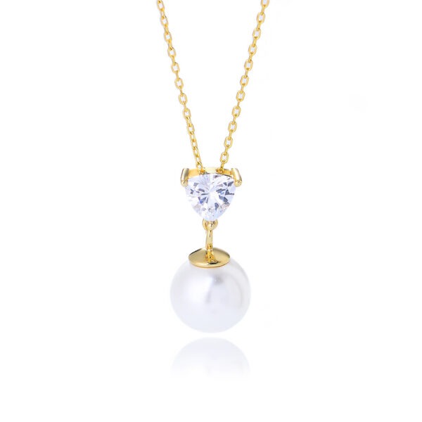 Pearl silver 925 gold plated stylish necklace Dubai