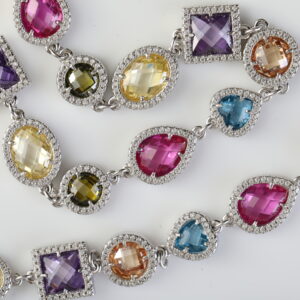 Natural Stones of Topaz Citrine Quartz silver 925 Italian Set