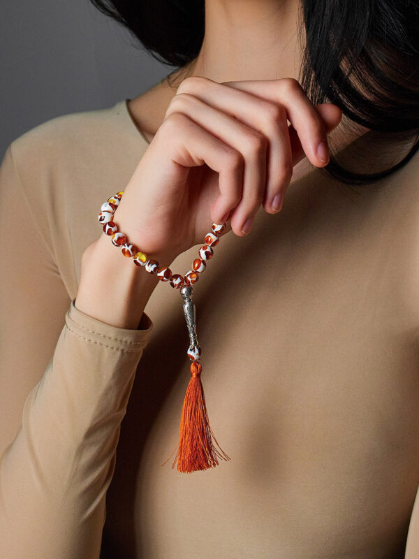 Muslim rosary with 33 beads made of natural amber "Dalmatian" - Image 3