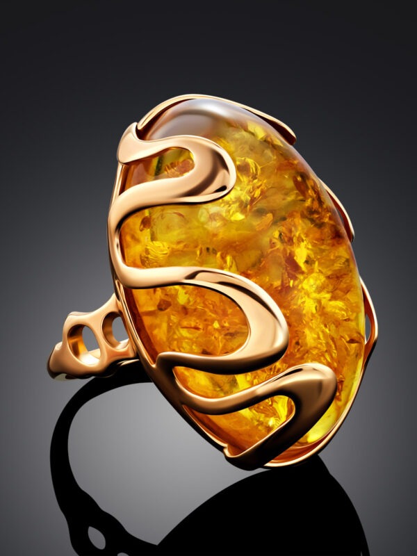 Spectacular volumetric ring "Illusion" made of natural amber 17 - Image 3
