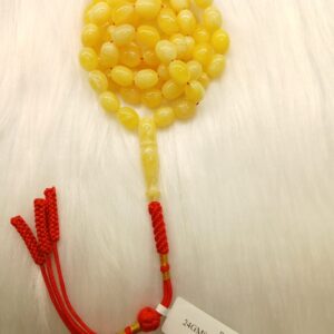 Emirati Heritage Yellow Amber Tasbih – Handcrafted Polish Natural Amber 24g 66 beads