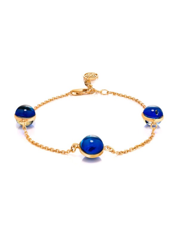 Spectacular Sorbonne Bracelet Made of Blue Amber