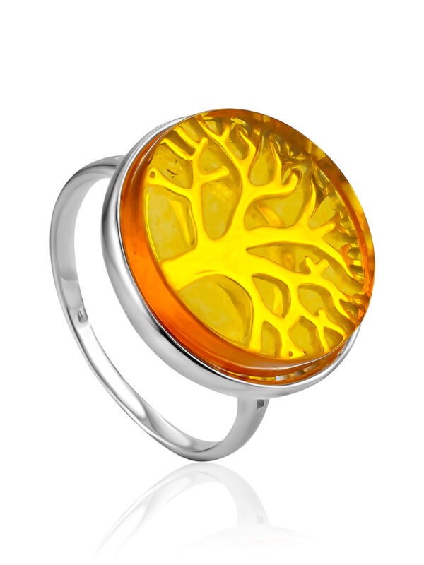 Beautiful Beltane ring decorated with natural amber