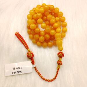 Sunshine Amber Sibha – Authentic Yellow Prayer Beads Vintage Amber 22g 66 beads