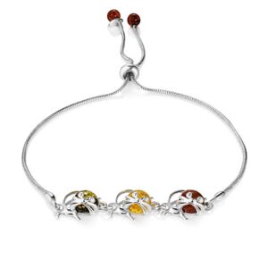 Charming Cheshire bracelet with natural amber of different shades