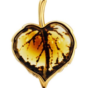 A small, bright amber pendant fall leaf called "Linden"
