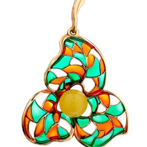A graceful Verona pendant with Enamel and Amber