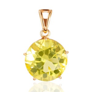Gold plated Baccarat pendant with lemon faceted amber