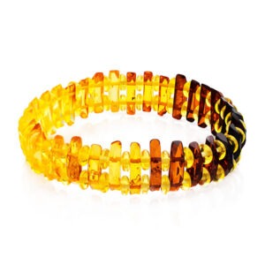 Amber bracelet "Mandarin, diamond cut", gradient