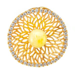 Exquisite pendant with crystals and amber "Venus"