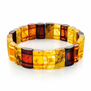 Beautiful bracelet made of natural Baltic amber of different shades