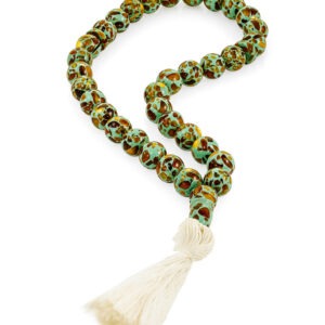 Muslim prayer beads with 33 amber mosaic beads "Dalmatian"