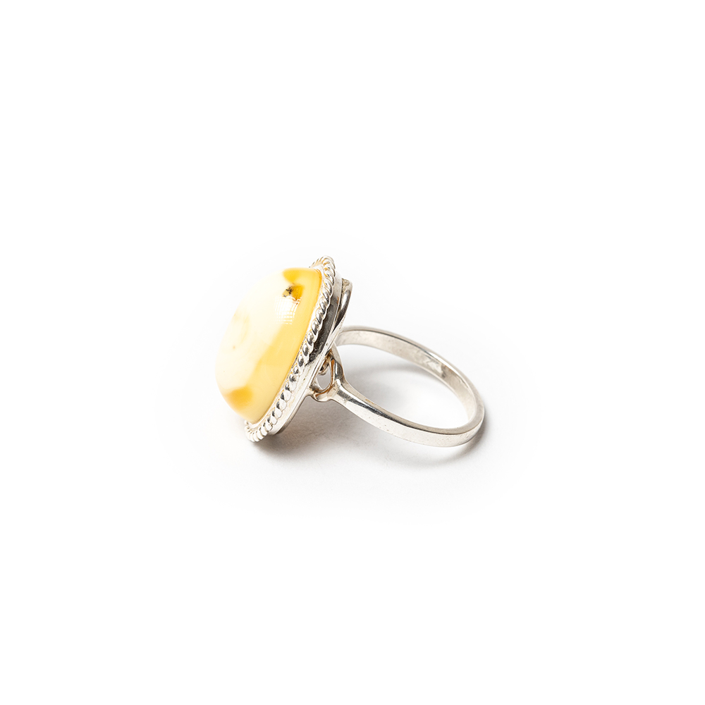 Natural white amber from Poland Ring - Image 4