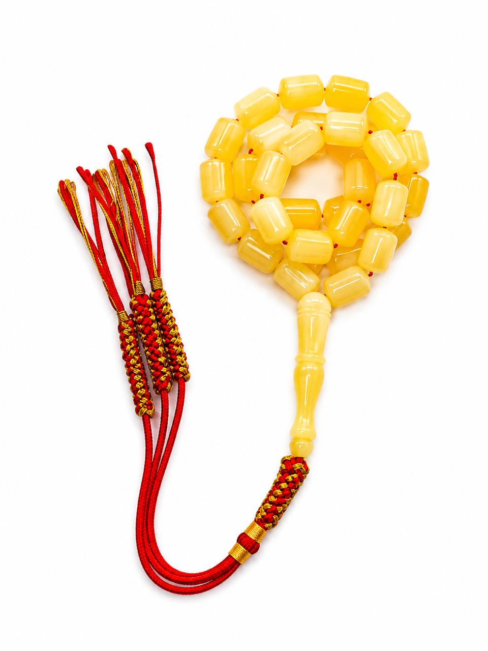 Golden Amber Misbaha – 48 Beads Natural Misbah 26gm - Image 3