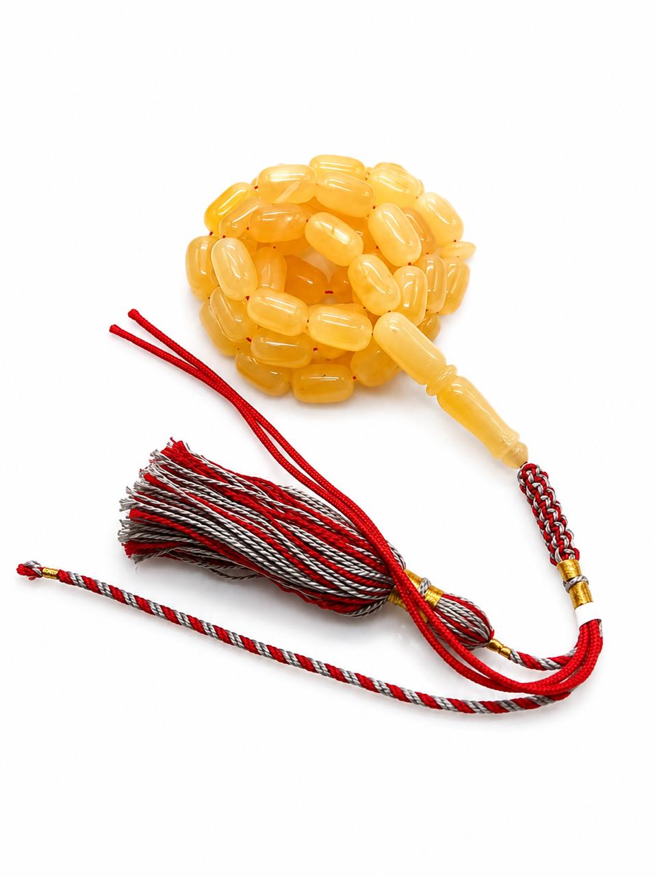 Amber Misbah with 48 beads made of natural golden-Amber 28gm