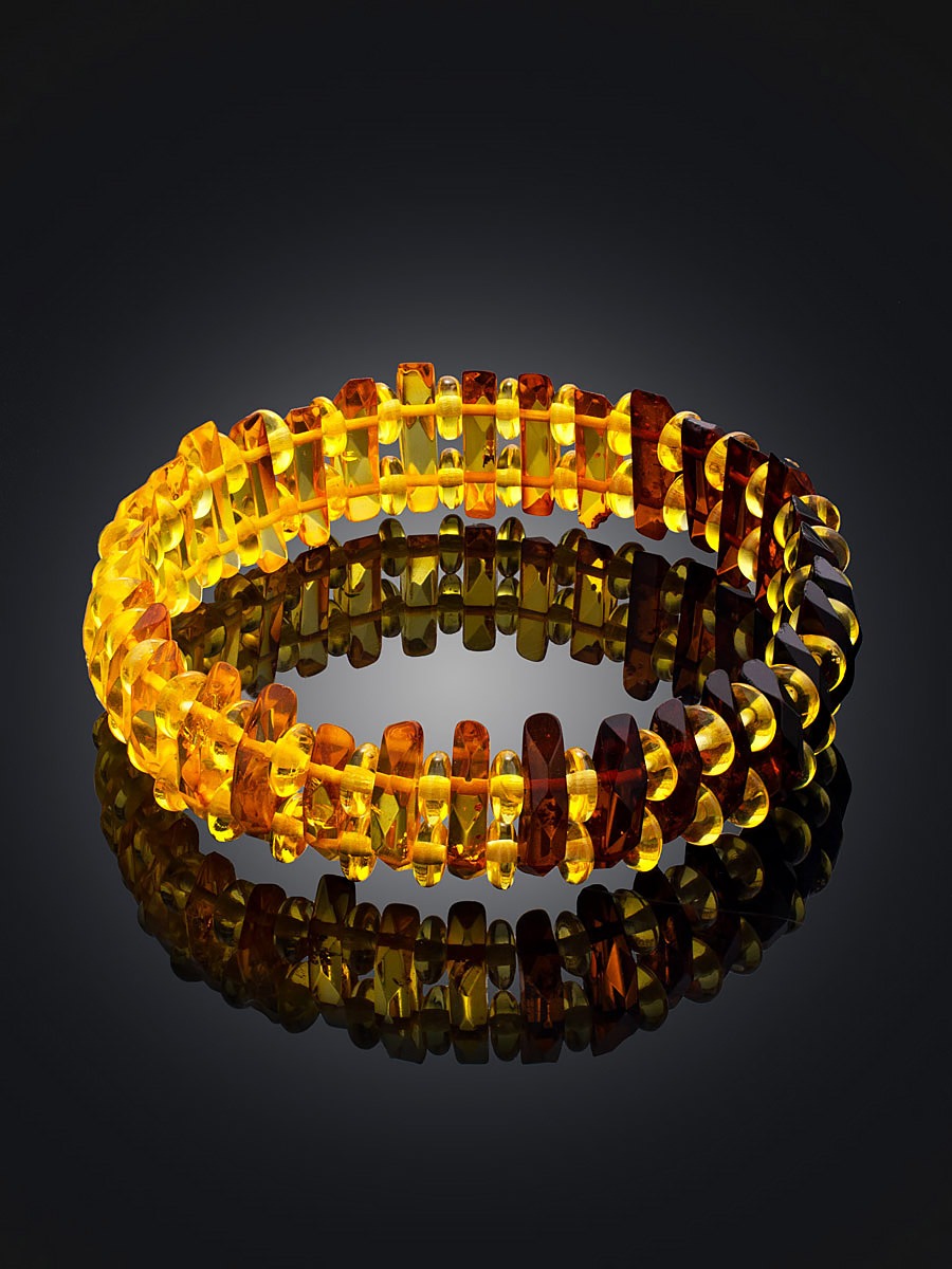 Amber bracelet "Mandarin, diamond cut", gradient - Image 2